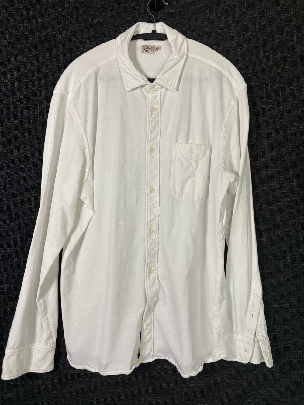 Faherty White Long-Sleeve Casual Button-Down Shirt